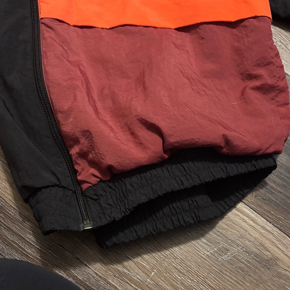 Adidas Women's Black Windbreaker with Red and Orange Accents - Picture 6 of 6